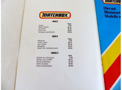 Matchbox Catalogue 1983 sommaire