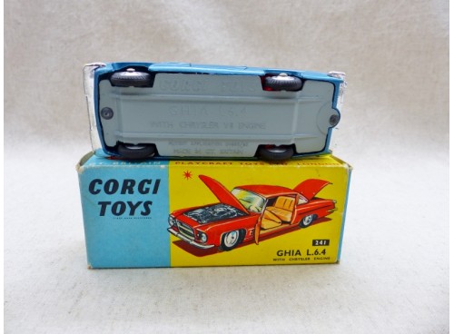 Corgi Toys 241 Ghia L6.4 Avec Moteur Chrysler NM / Boite vue de dessous