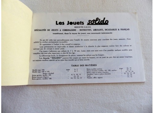 Solido Catalogue 1935 (reproduction magnifique)  première page