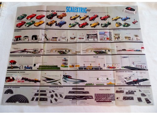 Scalextric Dépliant Publicitaire et Poster en Français miniatures automobiles détail