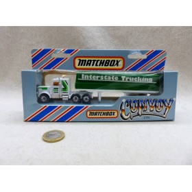Matchbox Convoy CY5 Camion Peterbilt avec Remorque Bachée Interstate NM Boite