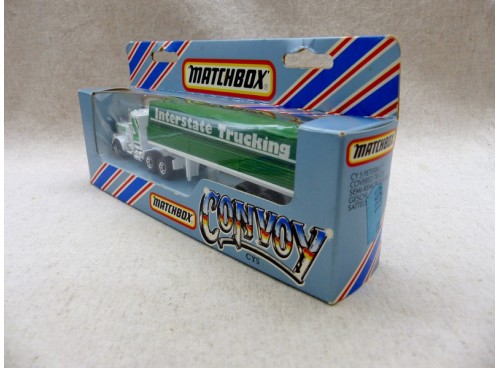 Matchbox Convoy CY5 Camion Peterbilt avec Remorque Bachée Interstate NM Boite