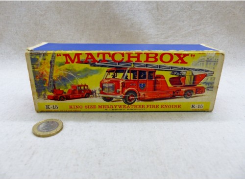 Matchbox KingSize K-15 Camion Pompiers Merryweather Fire Engine boite