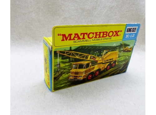 Matchbox King Size K-12 Scammel Mobile Crane / Camion Grue NM Boite dos