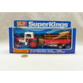 Matchbox King Size K-35 SuperKings Massey Ferguson Tracteur avec sa Remorque NM Boite