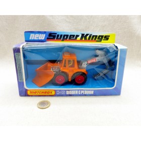 Matchbox King Size K-25 SuperKings Tracto -Pelle Digger & Plough NM Boite
