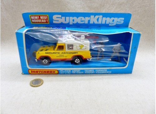 Matchbox King Size K-75 SuperKings Véhicule de Sécurité Aéroport Version Française Neuve Boite