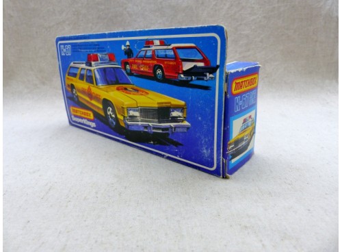Matchbox King Size K-67 SuperKings Fire Chief Dodge Monaco Voiture du Chef Pompiers neuve boite dos
