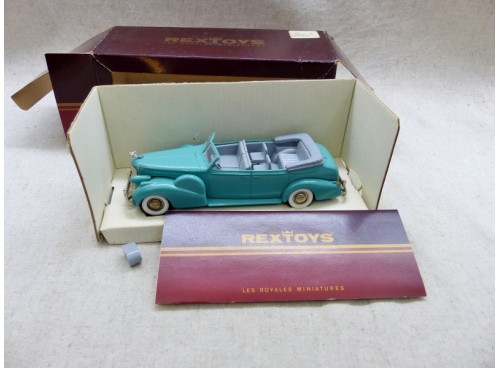 Rextoys 12 Cadillac V16 1938-1940 Torpedo Bleu Ciel NM Boite