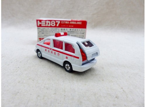 Tomy Tomica 87  Toyota Estima Ambulance NM Boite dos ouvert