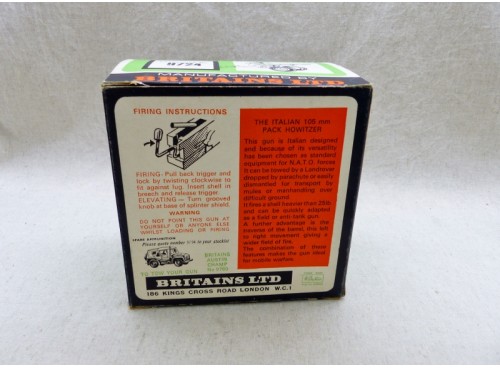 Britains 9724 Canon Militaire 105m.m. Pack Howitzer anti Tank NM Boite