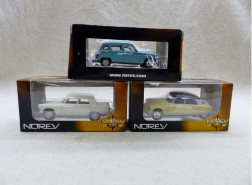 Norev 3 Inches Lot de Voitures Populaires Françaises, 4L, 404, DS NM boite