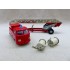 Tekno 408 et 409 ensemble VW Combi  et Grande Echelle Pompiers avec Boites