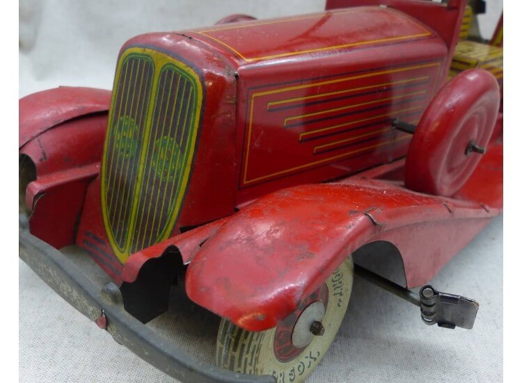 Camion de pompier échelle Charles Rossignol Rare jouet ancien