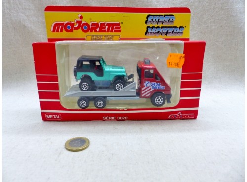 Majorette serie 3020 Camion Plateau Renault avec Jeep Renegade NM Boite
