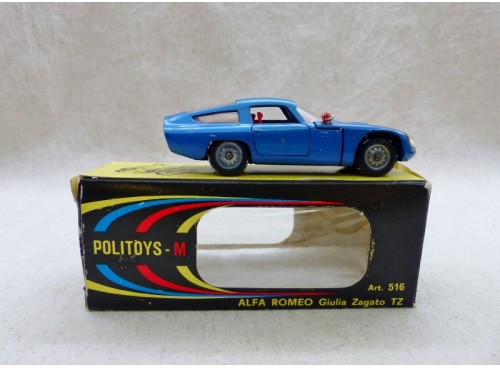 voiture miniature Politoys 516 Alfa Romeo Giulia Zagato TZ TBE avec Boite