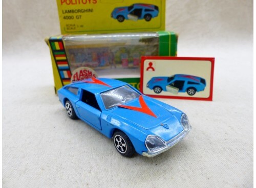 voiture miniature Politoys 557 Lamborghini 4000 GT Bleue avec Boite