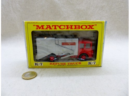 Matchbox King Size K-7 Camion Poubelle / Refuse Truck NM Boite
