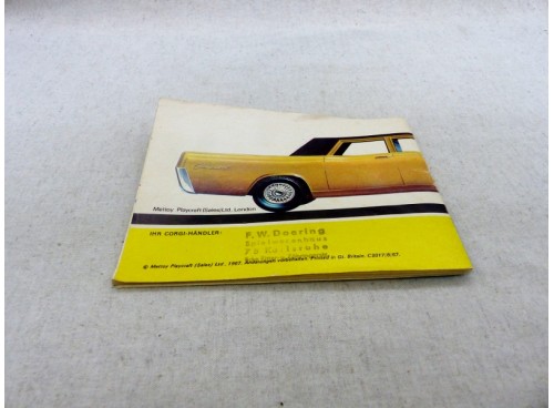Catalogue Corgi 1968 Rare Version Allemande