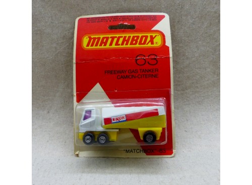 Matchbox Superfast MB63 Freeway Gas Tanker Camion Citerne Exxon Rare, Neuf sous Blister