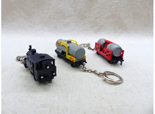 Rail Route Majorette 1 loco et 2 wagons montés en Porte-Clés