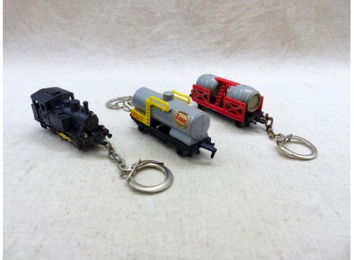 Rail Route Majorette 1 loco et 2 wagons montés en Porte-Clés