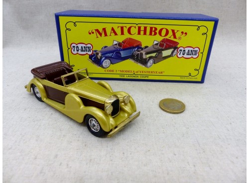 Matchbox MOY Models of Yesteryears 70-ANN Lagonda Or/Marron Code 2 Rare !
