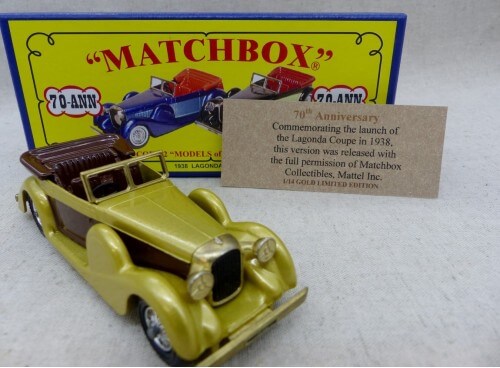 Matchbox MOY Models of Yesteryears 70-ANN Lagonda Or/Marron Code 2 Rare !