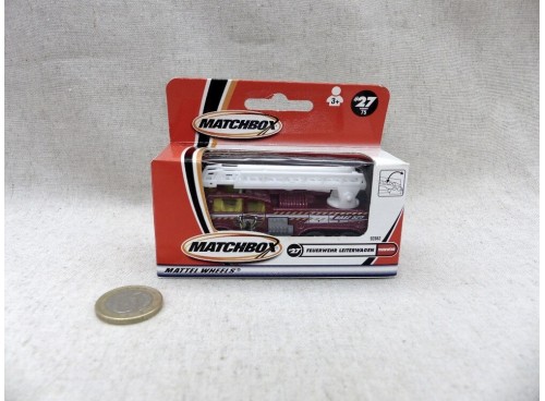 Matchbox Superfast MB 27 Camion de Pompiers Feuerwehr Leiterwagen