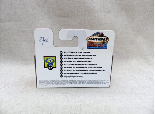 Matchbox Superfast MB67 Camion Citerne Tous Terrains de Pompiers