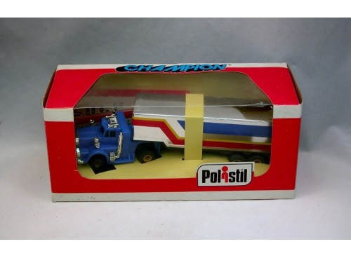 Polistil A 615 camion bleu avec remorque ho