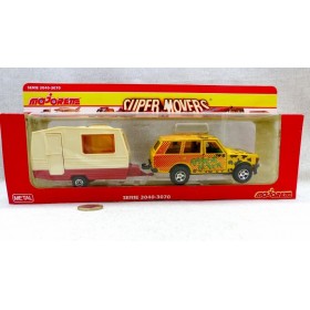 Majorette Super Movers 3040-3070 Range Rover Jaune + Caravane Serie 3000