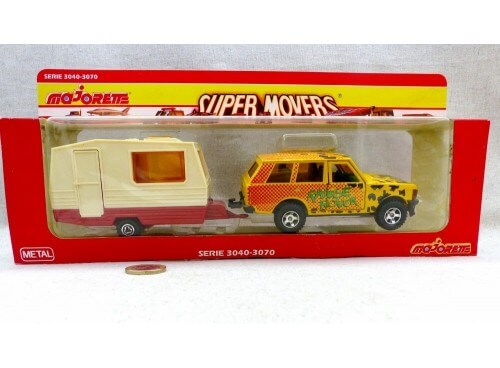 Majorette Super Movers 3040-3070 Range Rover Jaune + Caravane Serie 3000