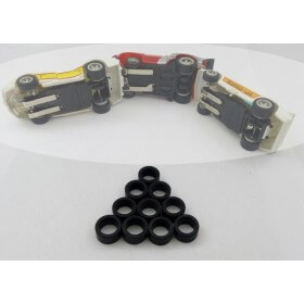 Matchbox Slot car Speedtrack & Powertrack: 10 pneus arrière uréthane Hi-Perf.uréthane