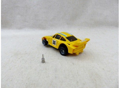 Ideal TCR Porsche  Yellow # 36 modified to fit ho slot car tracks Tyco Tomy AFX etc