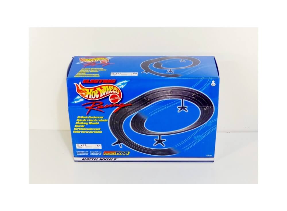 TYCO Mattel 37676 Circuit Ho Slot Virage relevé complet en spirale New/Box