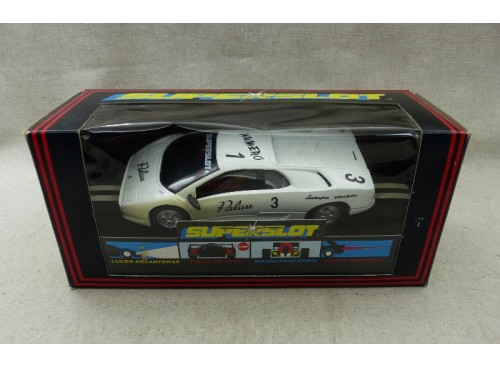 Scalextric C361 Lamborghini n°3 blanche Edition limitée Palau avec lumières N/B