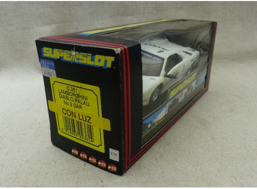 Scalextric C361 Lamborghini n°3 blanche Edition limitée Palau avec lumières N/B
