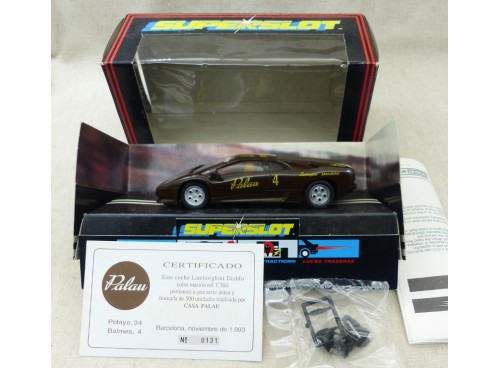 Scalextric Superslot C360 Lamborghini n°4 Marron Edition limitée Palau avec lumières