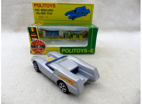miniature auto Politoys  E25 Osi Bisiluro Silver Fox 1/43° NM/Boite arriere