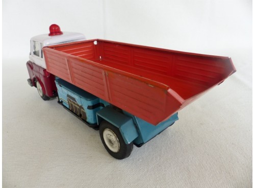 MF (?) Camion Benne Grand Modèle Jouet en Tôle avec Moteur Electrique