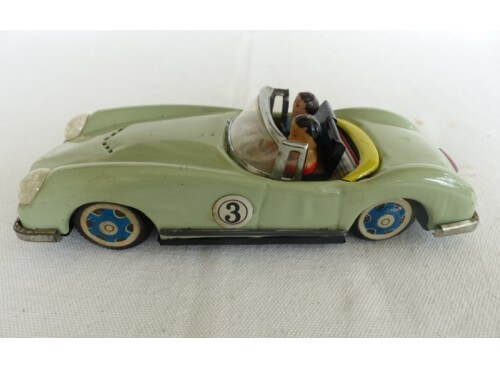 MF 763 Voiture Cabriolet à Friction en Tôle avec Personnages