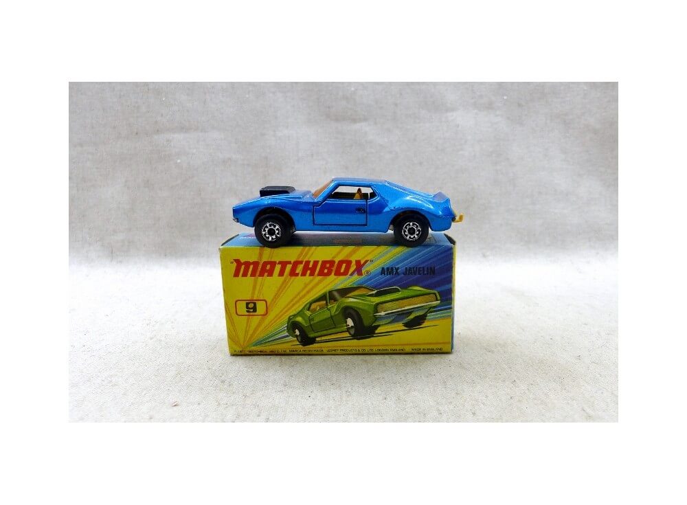 Matchbox Superfast MB9 AMX Javelin Bleue int. Jaune Orange Rare