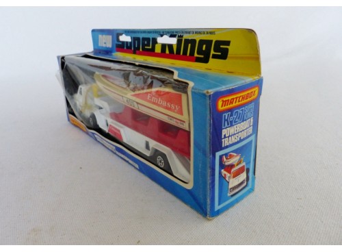 Matchbox KingSize K-27 Miss Embassy Powerboat et Transporteur