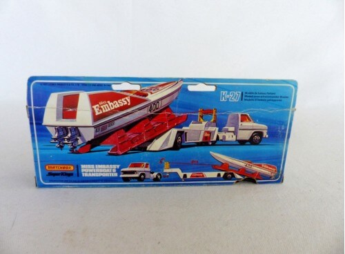 Matchbox KingSize K-27 Miss Embassy Powerboat et Transporteur