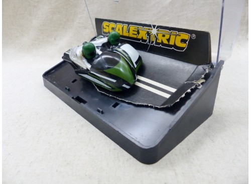Scalextric C282 Green Motorcycle Combination Side Car TBE