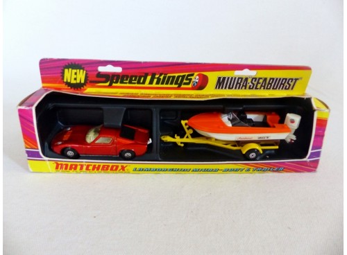 Matchbox SuperKings K-29 Lamborghini et Bateau avec remorque