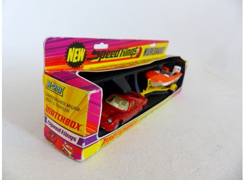 Matchbox SuperKings K-29 Lamborghini et Bateau avec remorque