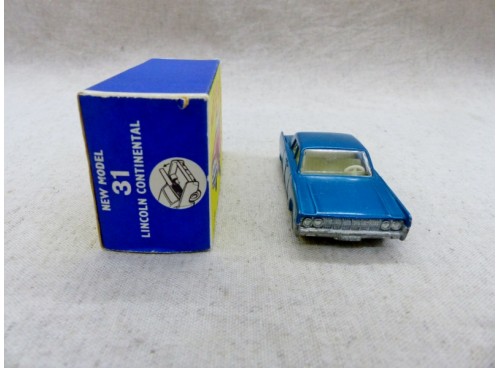 Matchbox Lesney Series N° 31 Lincoln Continental bleu métal NM/Boite