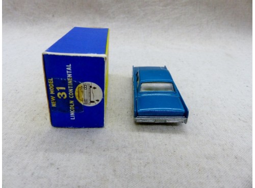 Matchbox Lesney Series N° 31 Lincoln Continental bleu métal NM/Boite